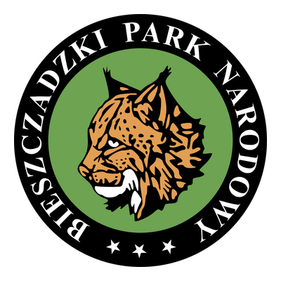Logo Bieszczadzkiego Parku Narodowego — ryś w zielonym kole z napisem Bieszczadzki Park Narodowy
