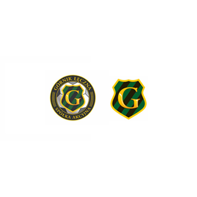 Logo Górnika Łęczna – zielono-czarna tarcza klubu piłkarskiego