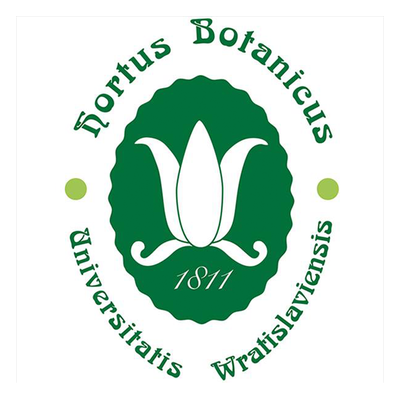 Logo Ogrodu Botanicznego Uniwersytetu Wrocławskiego — zielony liść i napis Ogród Botaniczny