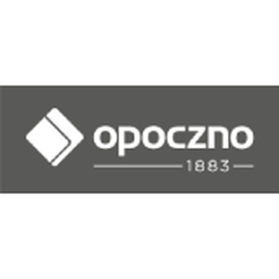 Logo Opoczno na tle kolorowych płytek ceramicznych