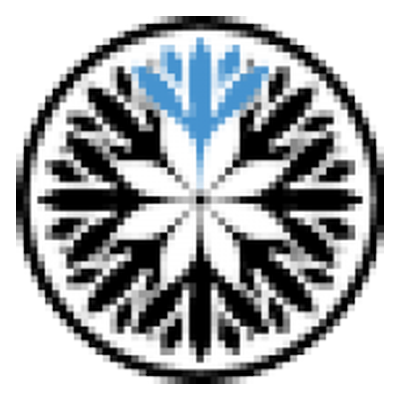 Logo Schroniska PTTK w Dolinie Pięciu Stawów Polskich — okrągły znak z symbolem szarotki