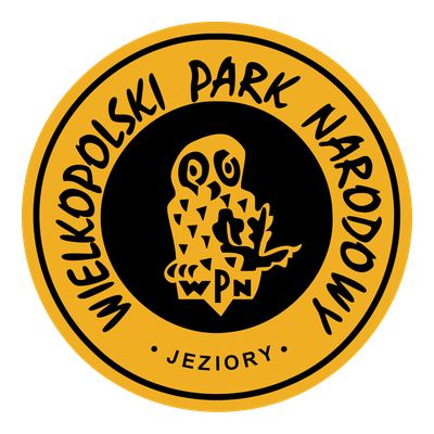 Logo Wielkopolskiego Parku Narodowego — sowa na gałęzi z napisem Wielkopolski Park Narodowy Jeziory